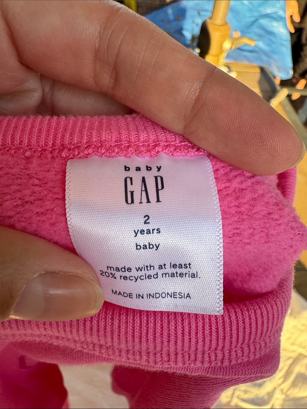 GAP Pink Bear Logo Crew Pullover Sweatshirt - Picture 3 of 4